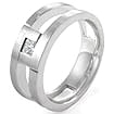 0.30 CT PLATINUM Princess Diamond Men's Wedding Band Ring