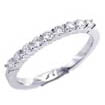 0.35 CT Round Diamond Half Wedding Band Ring 14K White Gold
