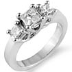 0.75 CT 3 Stone Princess Diamond Anniversary Ring 14K White Gold