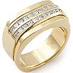 1.20 CT Princess Mens Diamond Wedding Ring Yellow Gold G VS2