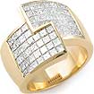 3 1/4 CT Princess Diamond Anniversary Ring 14K Yellow Gold
