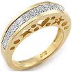 1.35 CT Princess Diamond Wedding Band Ring 14K Yellow Gold