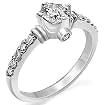 0.65 Ct Round Diamond Engagement Ring 14K White Gold