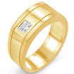 0.35 CT Men's Princess Diamond Wedding Band Ring 14K Yellow Gold