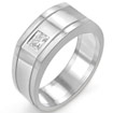 0.35 CT Princess Diamond Men's Wedding Band Ring 14K White Gold