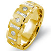 1 CT Princess Round Baguette Diamond Wedding Band 14K Yellow Gold