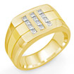 0.70 CT Princess Diamond Men's Ring 14k Yellow Gold