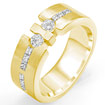 1.10 CT Round Princess Diamond Wedding Band Ring 14K Yellow Gold