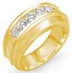 1 CT Round Mens Diamond Wedding band Ring 14K Yellow Gold