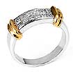 1CT Princess Diamond Anniversary Ring 18k 2 Tone Gold