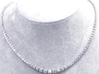 2 1/2 CT Round Diamond Tennis Necklace 18K White Gold