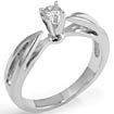 0.17CT Round Solitaire Engagement Diamond Ring 14K White Gold