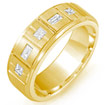1/2 CT Princess Baguette Diamond Wedding Ring 14k Yellow Gold