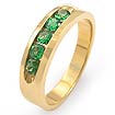 1 CT Round Emerald Gemstone Wedding Band Ring 14K Yellow Gold