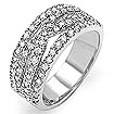 0.77 CT Round Diamond Anniversary Band Ring 14k White Gold