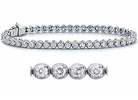 1.60 CT Round Diamond Tennis Bracelets 18K White Gold