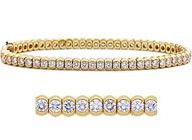 2.00 CT Tennis Round Diamond Bracelets 14K Yellow Gold