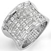 3.50 Ct Princess Bagguettes Diamond Anniversary Ring Platinum