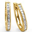 1 CT Princess Diamond Hoop Earrings 14K Yellow Gold