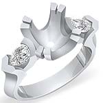 0.60 CT Pear-Shape 3 Stone Diamond Anniversary Ring 14k White Gold