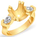 0.60 CT Pear-Shape 3Stone Anniversary Diamond Ring 14k Yellow Gold