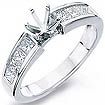3/4 CT Princess Diamond Semi Mount Engagement Ring 14K White Gold