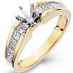 0.66 CT Princess Diamond Semi Mount Engagement Ring 14K Yellow Gold