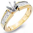 3/4 CT Princess Diamond Semi Mount Engagement Ring 14K Yellow Gold