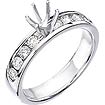 1/2 CT Round Diamond Semi Mount Engagement Ring 14K White Gold