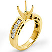 1/2CT Round Diamond Semi Mount Engagement Ring 14K Yellow Gold