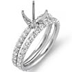 1.5 CT Round Diamond Engagement Ring Bridal Set 14K White Gold
