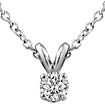 0.40 Ct Round Diamond Solitaire Pendant 14K White Gold