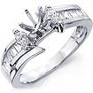 3/4CT Marquise Diamond Semi Mount Engagement Ring 14K White Gold