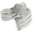 0.30 CT Heart Shape Round Diamond Journey Ring 14K White Gold