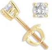 3/4 Ct Round Diamond Stud Earrings 14k Yellow Gold H SI1