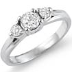 3/4 CT 3 Stone Round Diamond Anniversary Ring 14K White Gold