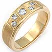 0.35 CT Round Mens Diamond Wedding Band 14K Yellow Gold