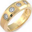 0.85 Ct Round Mens Diamond Wedding Band Ring 14K Yellow Gold