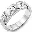 0.41 CT Round Mens Diamond Wedding Band 14k White Gold