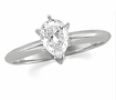 0.42 CT Pear Solitaire Diamond Engagement Ring 14K White Gold H,VS1