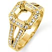 1/2 Ct Round Semi Mount Diamond Engagement Ring 14k Yellow Gold