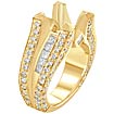 2 1/4 CT Round Princess Semi Mount Diamond Engagement Ring 14K Y Gold