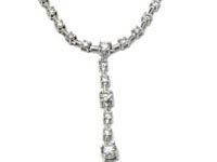 1 1/4 CT Round Dangle Diamond Necklace 18K White Gold