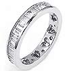 2 CT Baguette Eternity Diamond Wedding bands 14K White Gold