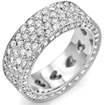 3 1/2 CT Round Diamond Eternity Wedding band 18k White Gold