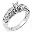 0.73 CT Princess Diamond Solitaire Engagement Rings 14k White Gold