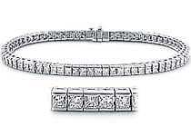 5.00 CT Princess Diamond Tennis Bracelet 14k White Gold