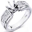 1.00Ct Princess Semi Mount Diamond Engagement Ring 14K White Gold