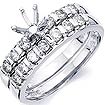 3/4 CT Round Diamond Engagement Ring Bridal Set 14K White Gold