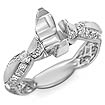 1.10 CT Round Diamond Setting Eternity Engagement Ring 14K White Gold